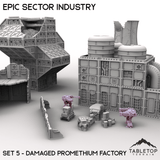 Tabletop Terrain Building Epic Sector Industry - Set 5 - Damaged Promethium Factory