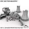 Tabletop Terrain Building Epic Sector Industry - Set 5 - Damaged Promethium Factory