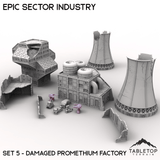 Tabletop Terrain Building Epic Sector Industry - Set 5 - Damaged Promethium Factory