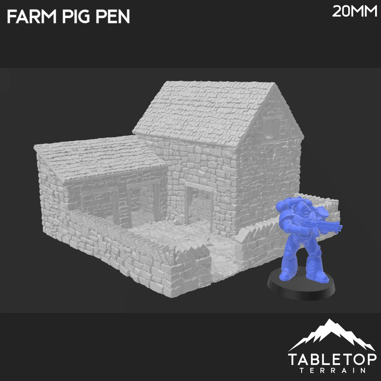 Tabletop Terrain Building Farm Pig Pen - Country & King - Fantasy Historical Building
