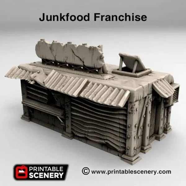 Tabletop Terrain Building Fastfood Franchise - Apocalyptic Building