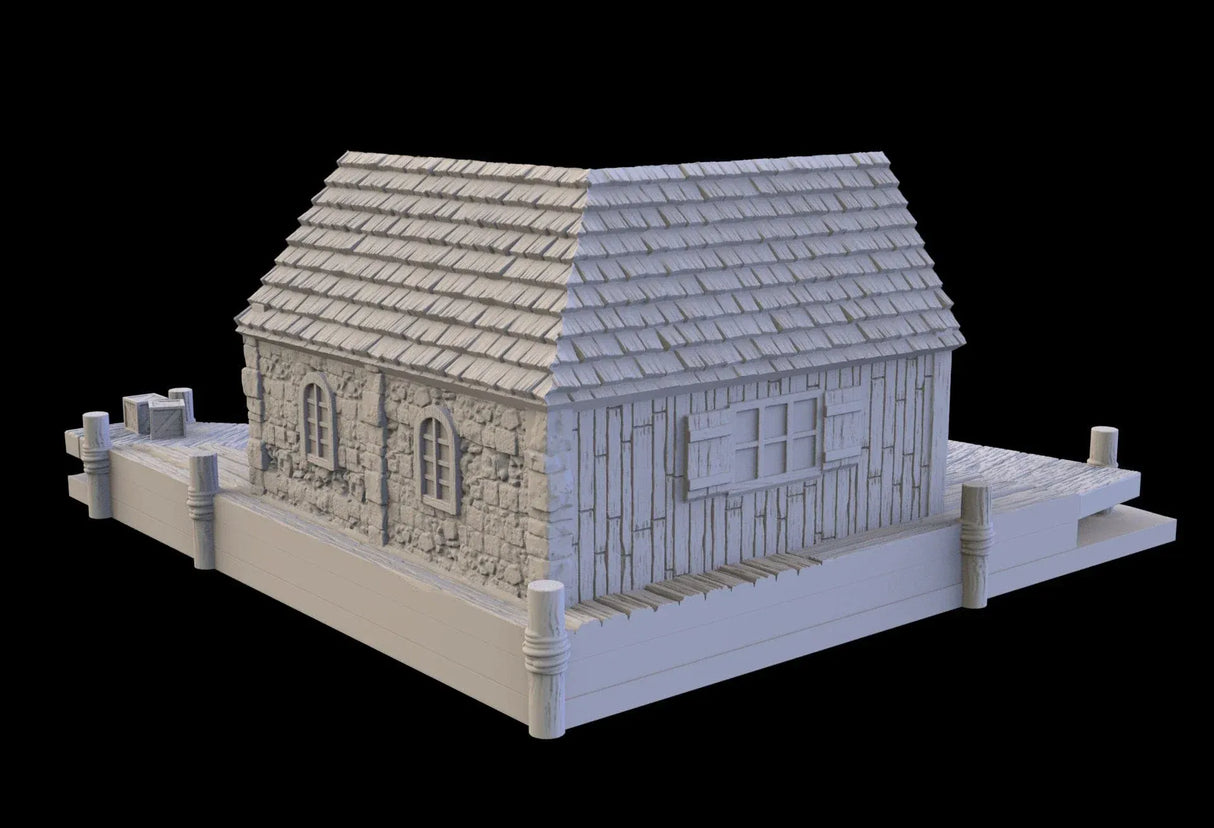 Tabletop Terrain Building Fishery - Town of Grexdale - Fantasy Building