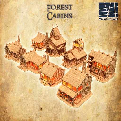Tabletop Terrain Building Forest Cabins / Log Cabins