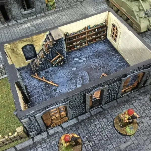 Tabletop Terrain Building French House Shop Ruins - WWII Building