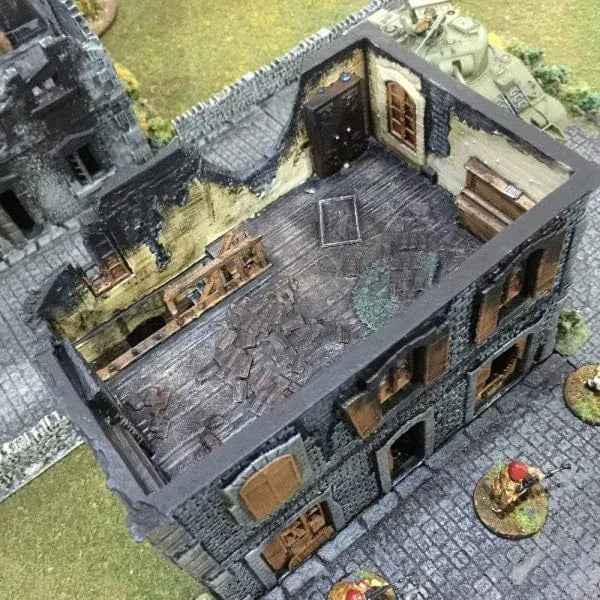 Tabletop Terrain Building French House Shop Ruins - WWII Building