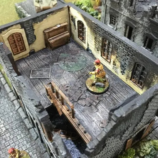 Tabletop Terrain Building French House Shop Ruins - WWII Building