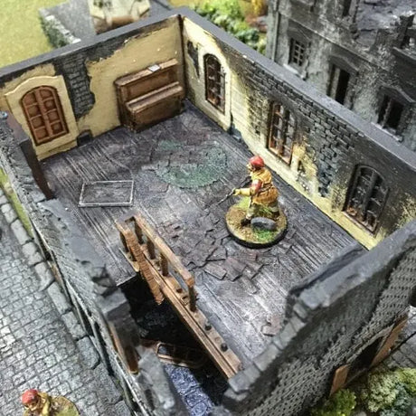 Tabletop Terrain Building French House Shop Ruins - WWII Building