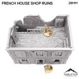 Tabletop Terrain Building French House Shop Ruins - WWII Building