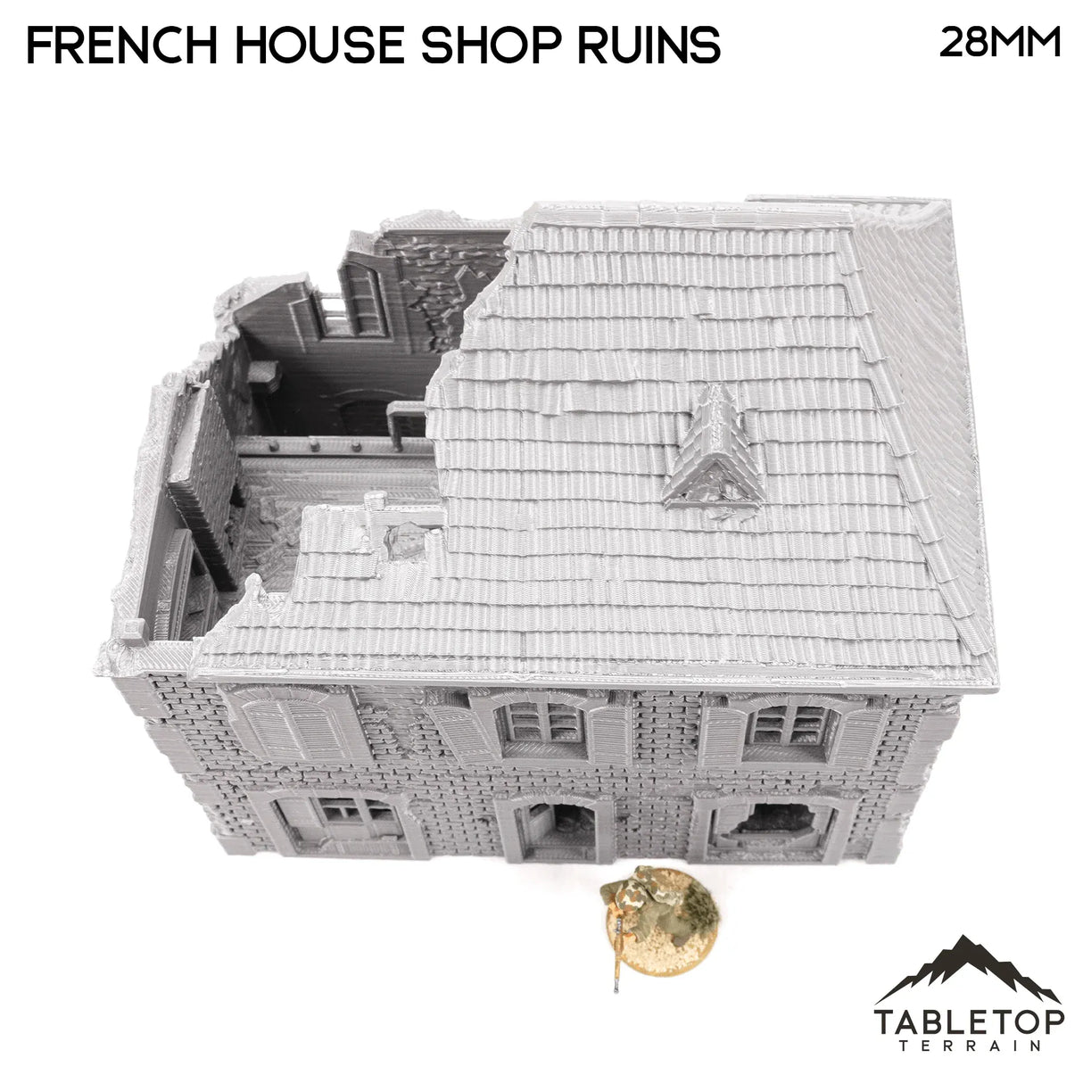 Tabletop Terrain Building French House Shop Ruins - WWII Building