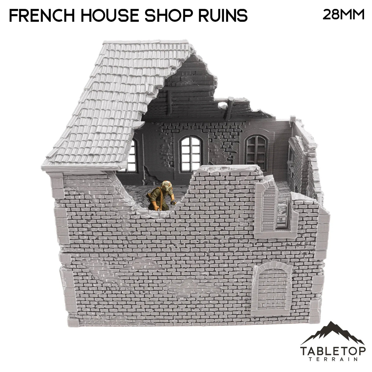 Tabletop Terrain Building French House Shop Ruins - WWII Building