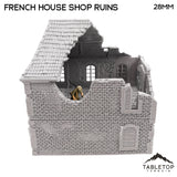 Tabletop Terrain Building French House Shop Ruins - WWII Building