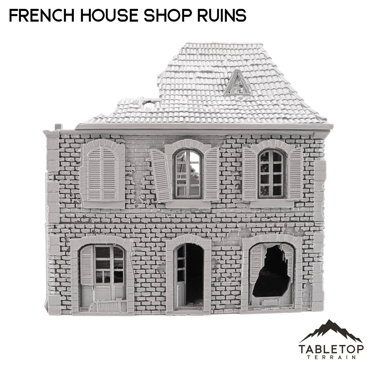 Tabletop Terrain Building French House Shop Ruins - WWII Building