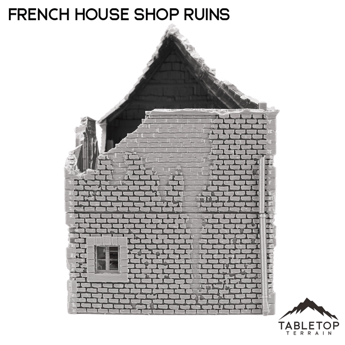Tabletop Terrain Building French House Shop Ruins - WWII Building