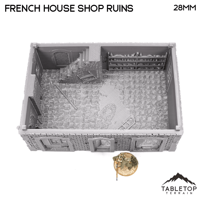 Tabletop Terrain Building French House Shop Ruins - WWII Building
