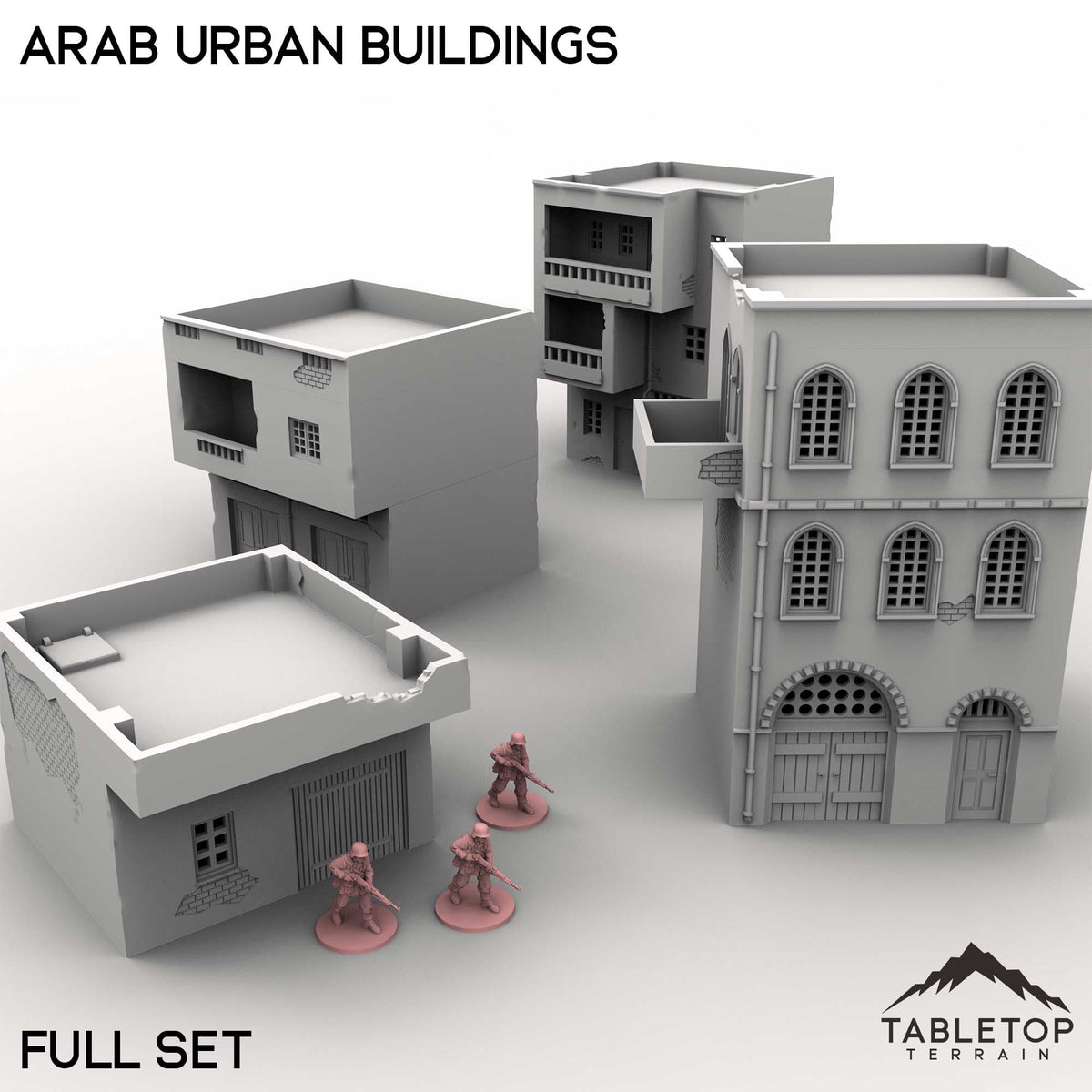 Tabletop Terrain Building Full Set / 32mm Arab Urban Buildings
