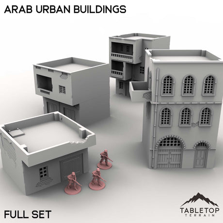 Tabletop Terrain Building Full Set / 32mm Arab Urban Buildings