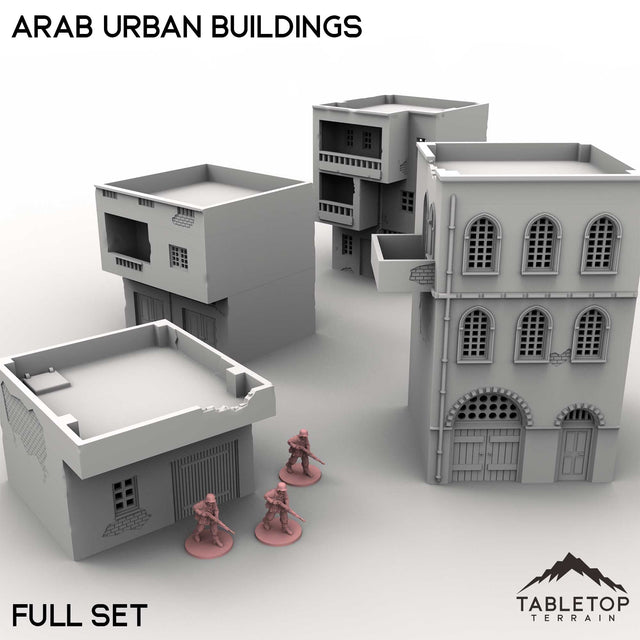 Tabletop Terrain Building Full Set / 32mm Arab Urban Buildings