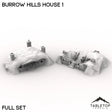 Tabletop Terrain Building Full Set / 32mm Burrow Hills House 1