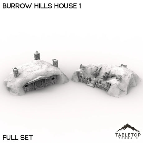 Tabletop Terrain Building Full Set / 32mm Burrow Hills House 1