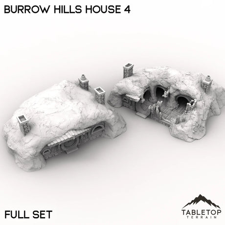 Tabletop Terrain Building Full Set / 32mm Burrow Hills House 4