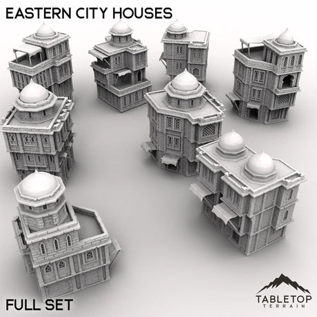 Tabletop Terrain Building Full Set / 32mm Eastern City Houses
