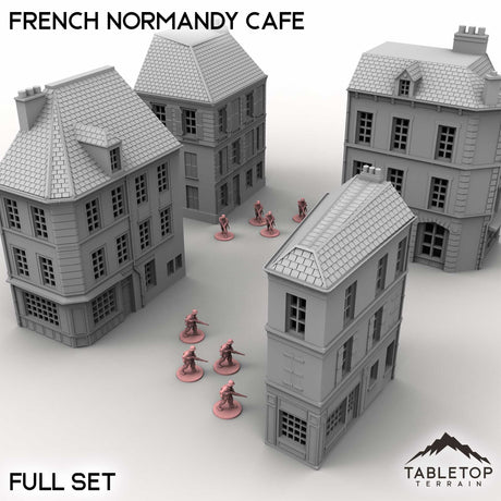 Tabletop Terrain Building Full Set / 32mm French Normandy Corner Buildings