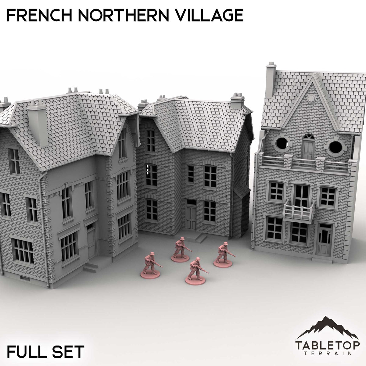 Tabletop Terrain Building Full Set / 32mm French Northern Village