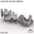 Tabletop Terrain Building Full Set / 32mm Halfling Village Windmill