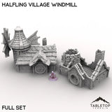 Tabletop Terrain Building Full Set / 32mm Halfling Village Windmill
