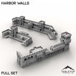 Tabletop Terrain Building Full Set / 32mm Harbor Walls