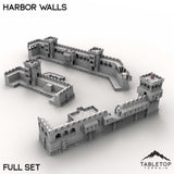 Tabletop Terrain Building Full Set / 32mm Harbor Walls