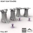 Tabletop Terrain Building Full Set / 32mm Heavy Gun Towers