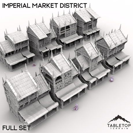 Tabletop Terrain Building Full Set / 32mm Imperial Market District