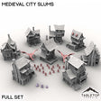 Tabletop Terrain Building Full Set / 32mm Medieval City Slums