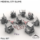 Tabletop Terrain Building Full Set / 32mm Medieval City Slums