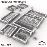 Tabletop Terrain Building Full Set / 32mm Modular Farm Plots