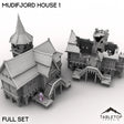 Tabletop Terrain Building Full Set / 32mm Mudifjord House 1