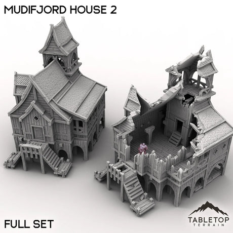 Tabletop Terrain Building Full Set / 32mm Mudifjord House 2