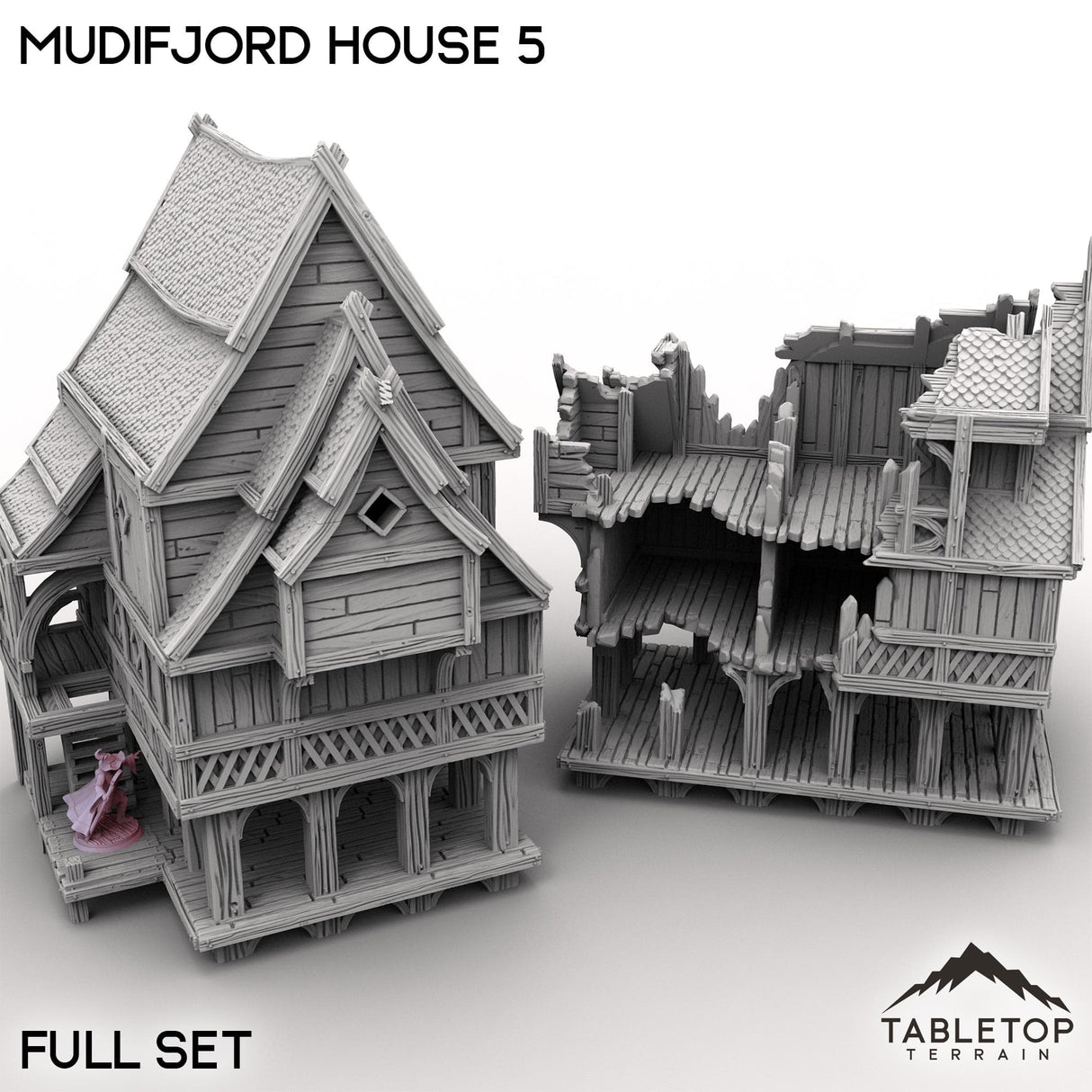 Tabletop Terrain Building Full Set / 32mm Mudifjord House 5