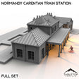 Tabletop Terrain Building Full Set / 32mm Normandy Carentan Train Station