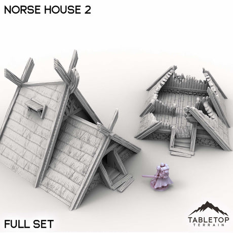 Tabletop Terrain Building Full Set / 32mm Norse House 2