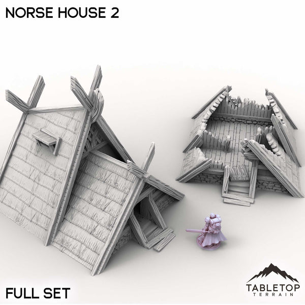 Tabletop Terrain Building Full Set / 32mm Norse House 2