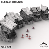 Tabletop Terrain Building Full Set / 32mm Old Slum Houses