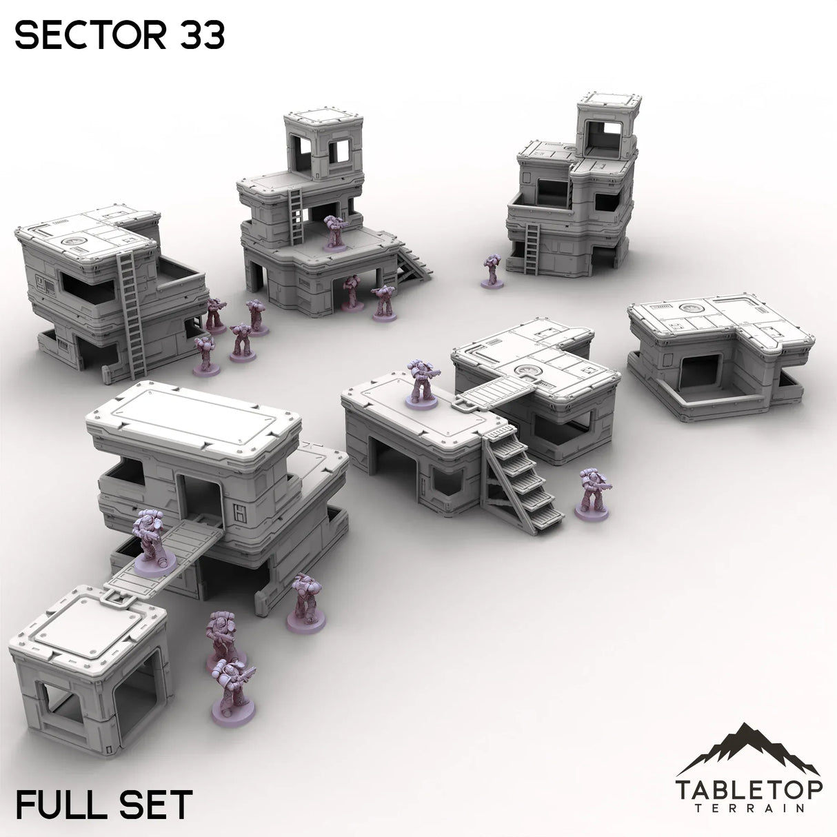 Tabletop Terrain Building Full Set / 32mm Sector 33