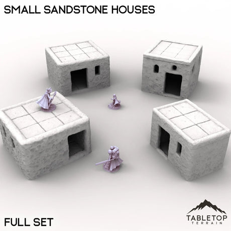 Tabletop Terrain Building Full Set / 32mm Small Sandstone Houses