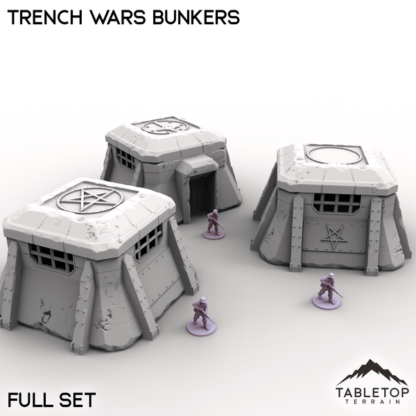 Tabletop Terrain Building Full Set / 32mm Trench Wars Bunkers