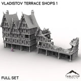 Tabletop Terrain Building Full Set / 32mm Vladistov Terrace Shops 1