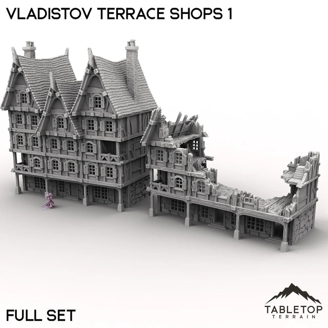 Tabletop Terrain Building Full Set / 32mm Vladistov Terrace Shops 1