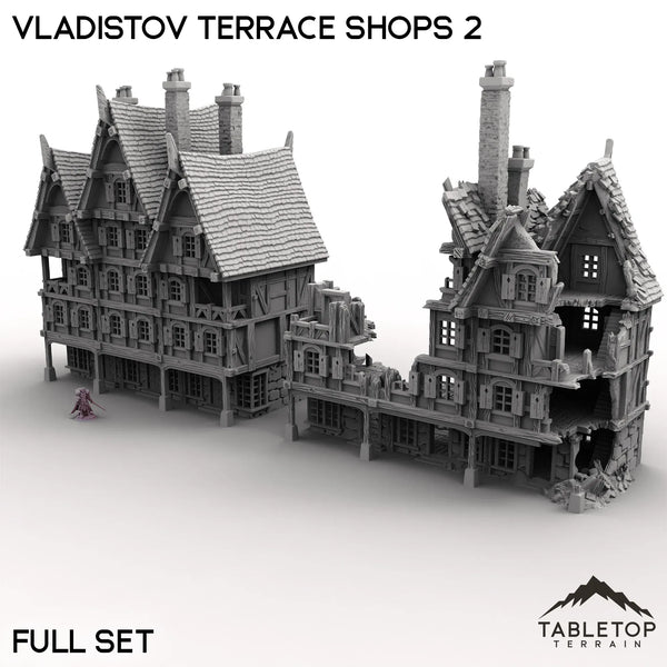 Tabletop Terrain Building Full Set / 32mm Vladistov Terrace Shops 2