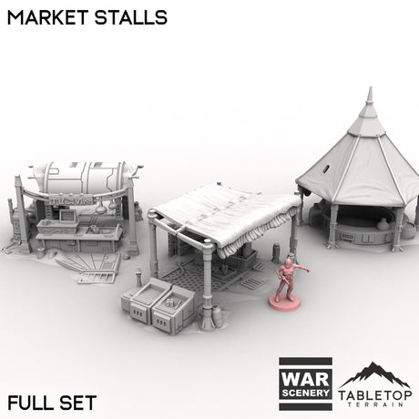 Tabletop Terrain Building Full Set / 40mm Market Stalls
